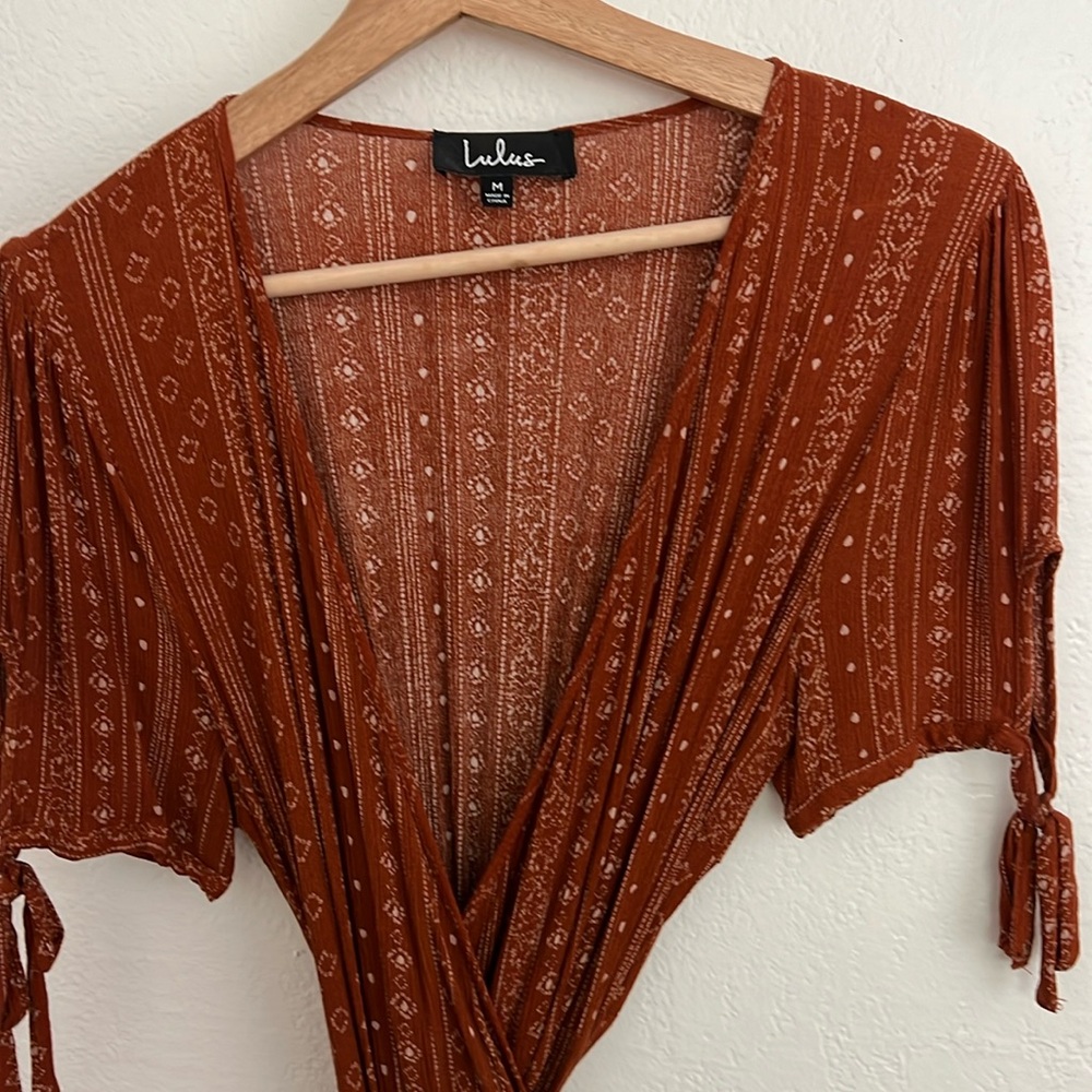 LULU’s rust wrap maxi dress
